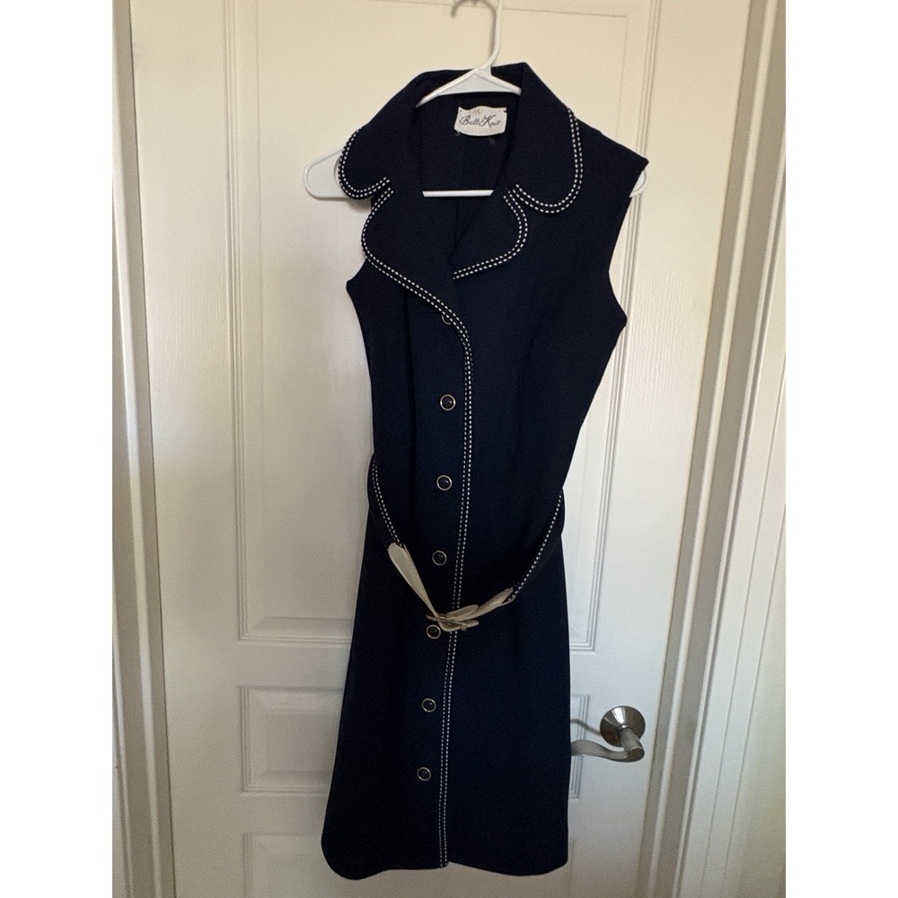 Breli originals women's dress made USA Size 12 button down waist belt vintage